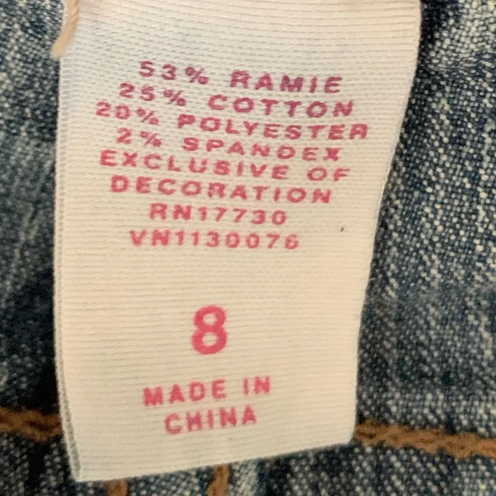 Circo Girls Blue Denim Ripped Distressed Flare Jeans Size 8